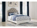 Blendon Rustic Brown Queen Upholstered Panel Bed
