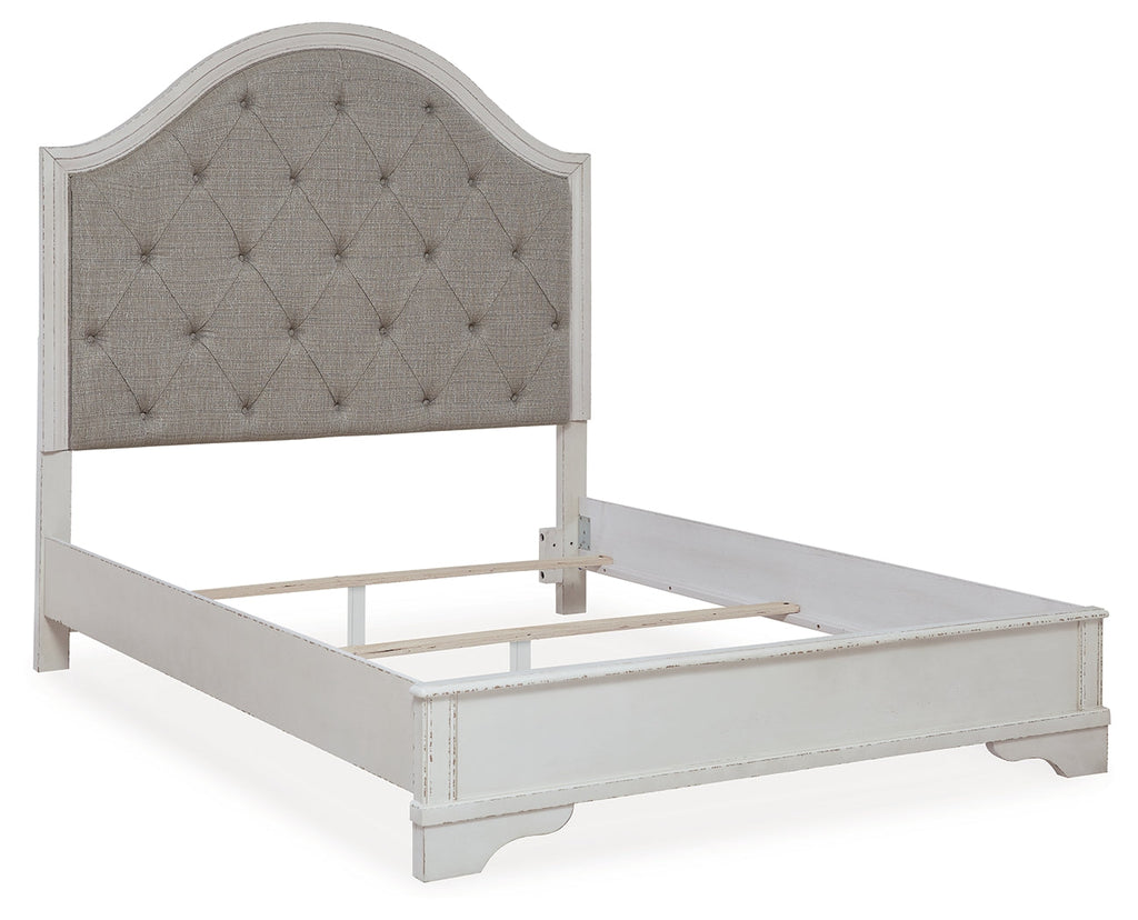 Blendon Rustic Brown Queen Upholstered Panel Bed