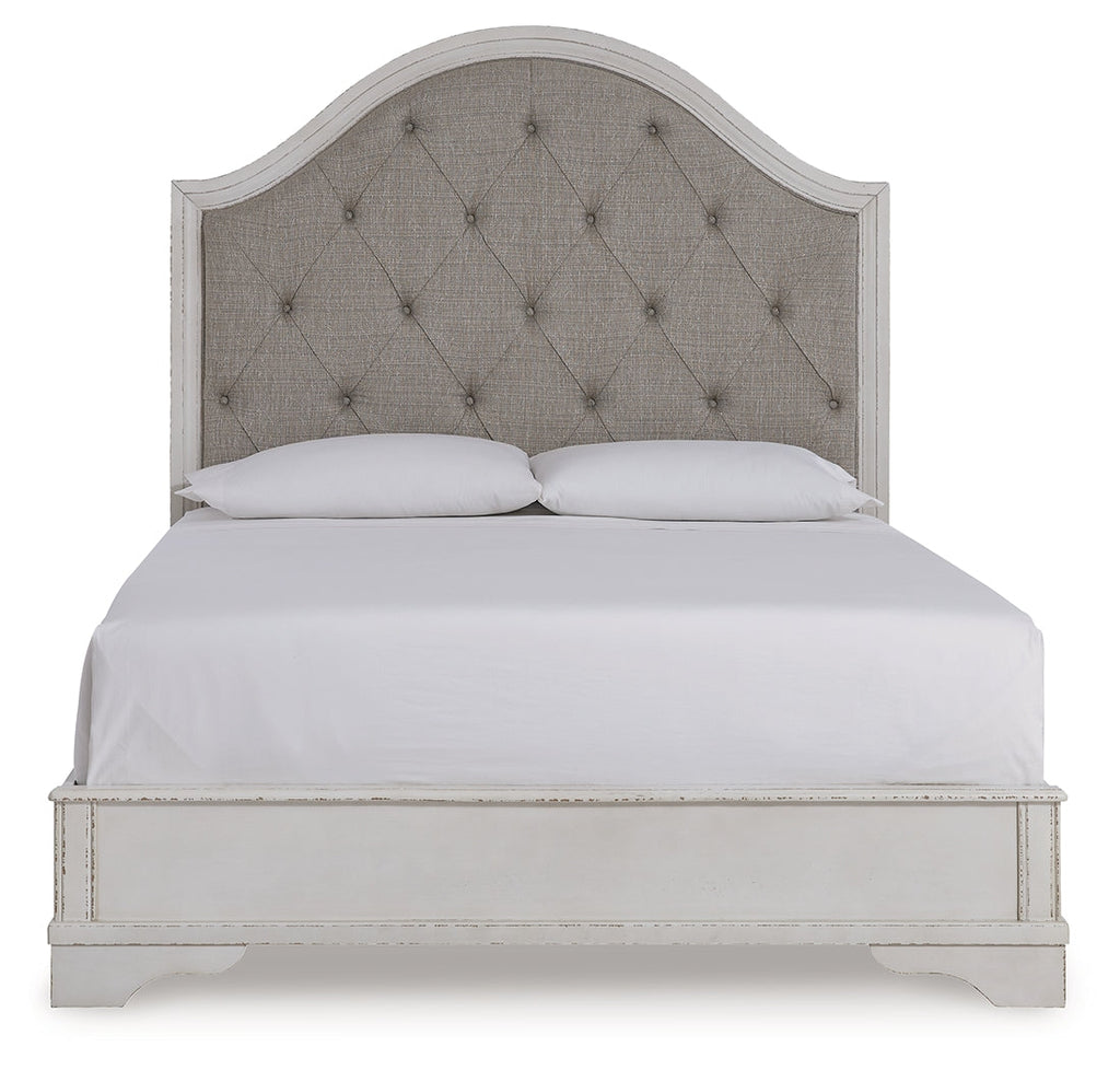 Blendon Rustic Brown Queen Upholstered Panel Bed
