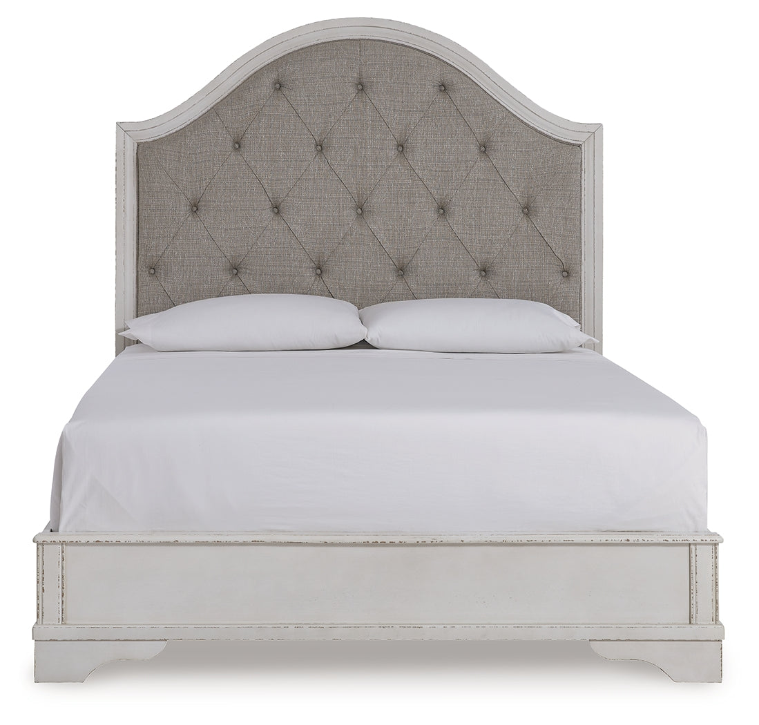 Blendon Rustic Brown Queen Upholstered Panel Bed