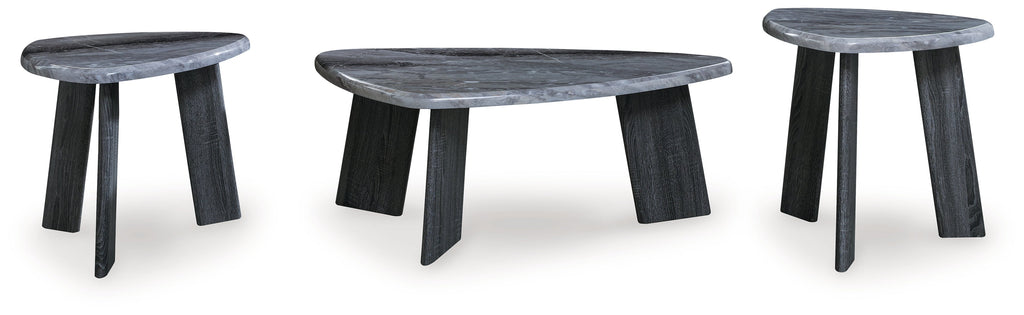 Bluebond Gray Faux Marble Coffee Table Set (Set of 3)