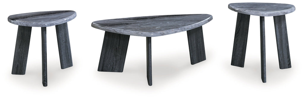 Bluebond Gray Faux Marble Coffee Table Set (Set of 3)