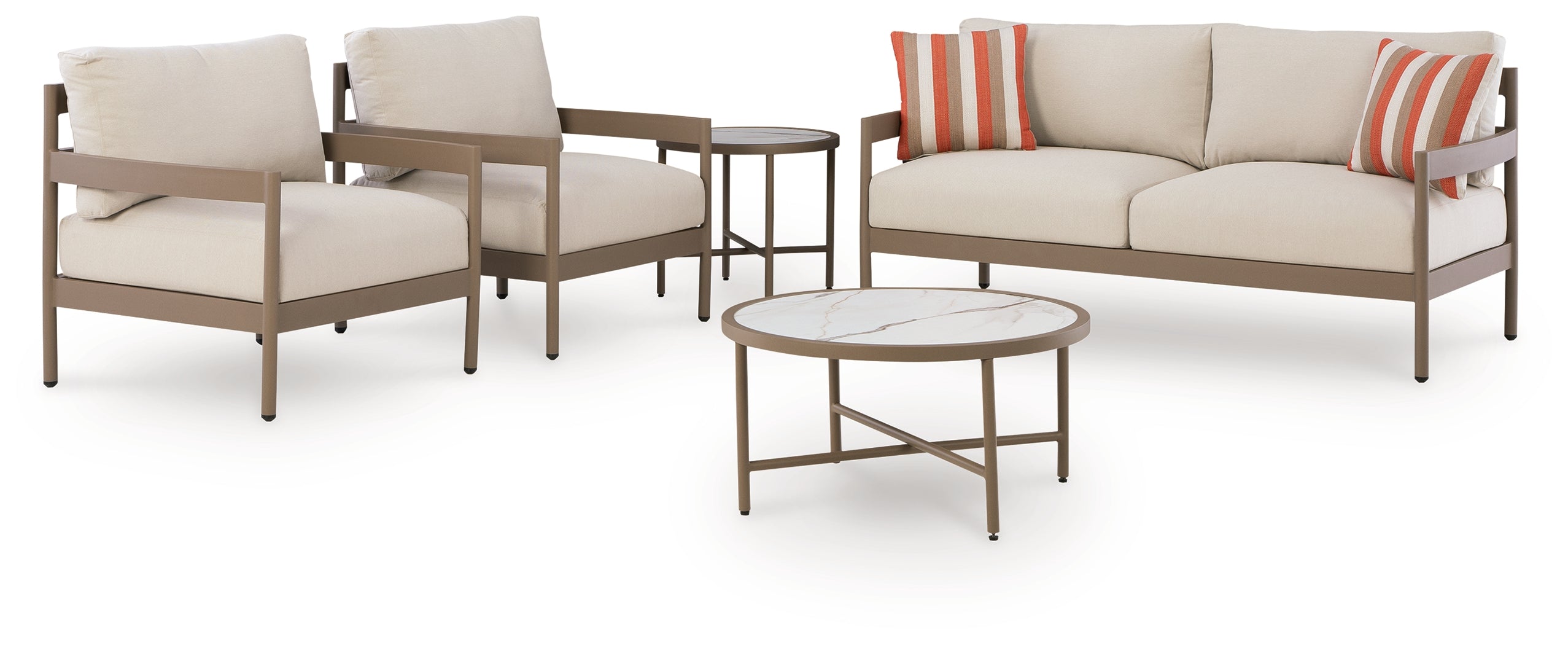 Bluff Trail Beige Love/Chairs/Tables Set (Set of 5)