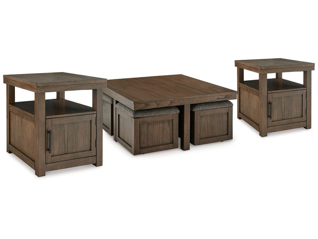 Boardernest Brown Coffee Table and 2 End Tables