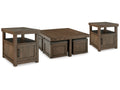 Boardernest Brown Coffee Table and 2 End Tables