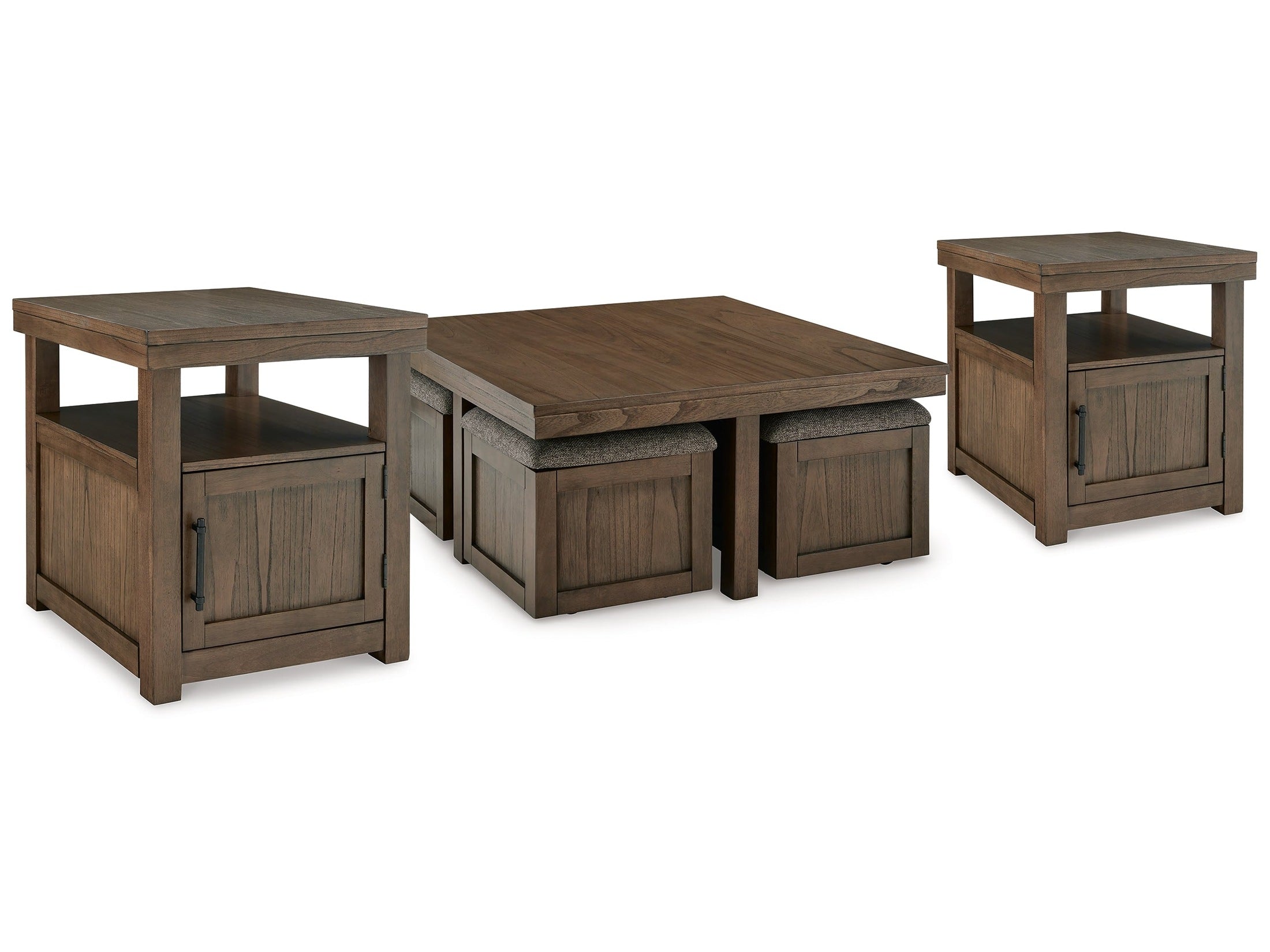 Boardernest Brown Coffee Table and 2 End Tables