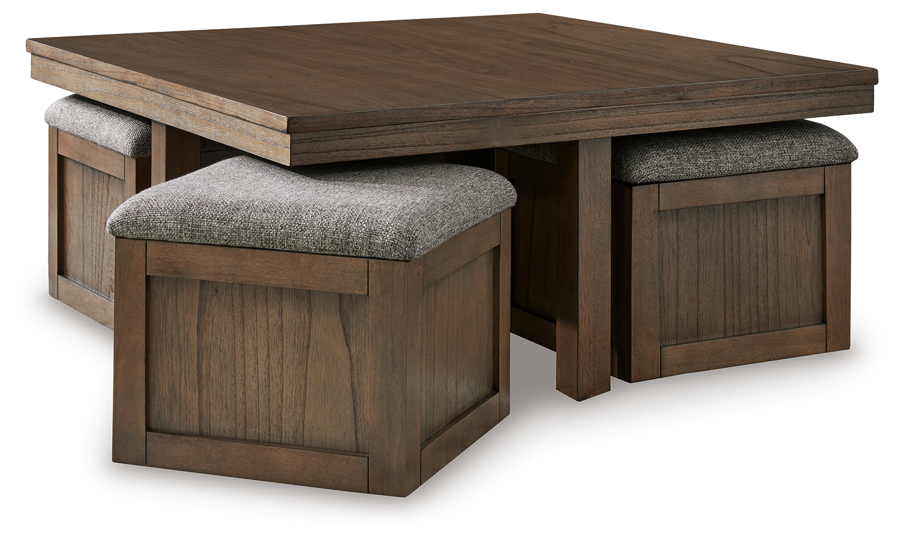 Boardernest Brown Coffee Table w/ 4 Stools