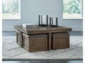 Boardernest Brown Coffee Table w/ 4 Stools
