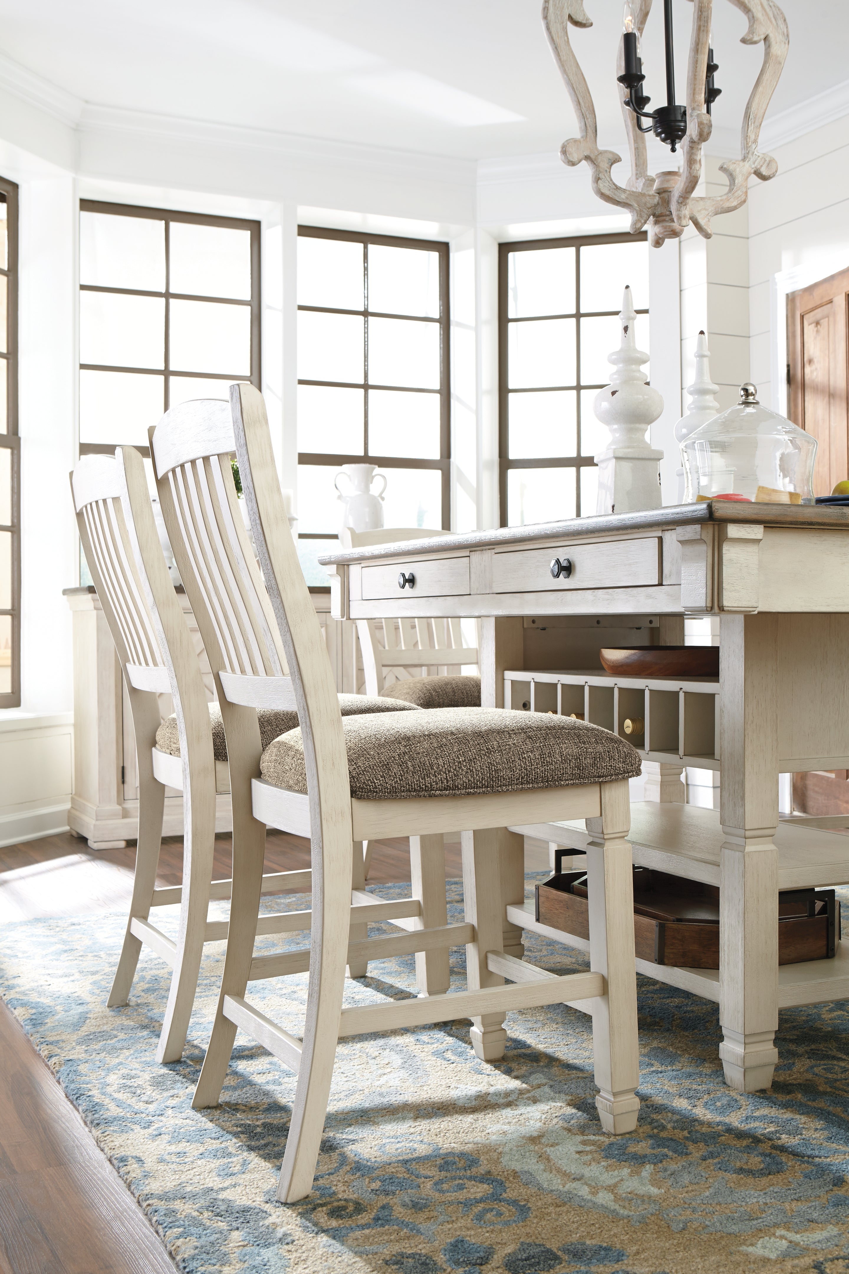Bolanburg Counter Height Dining Table w/ Wine Rack