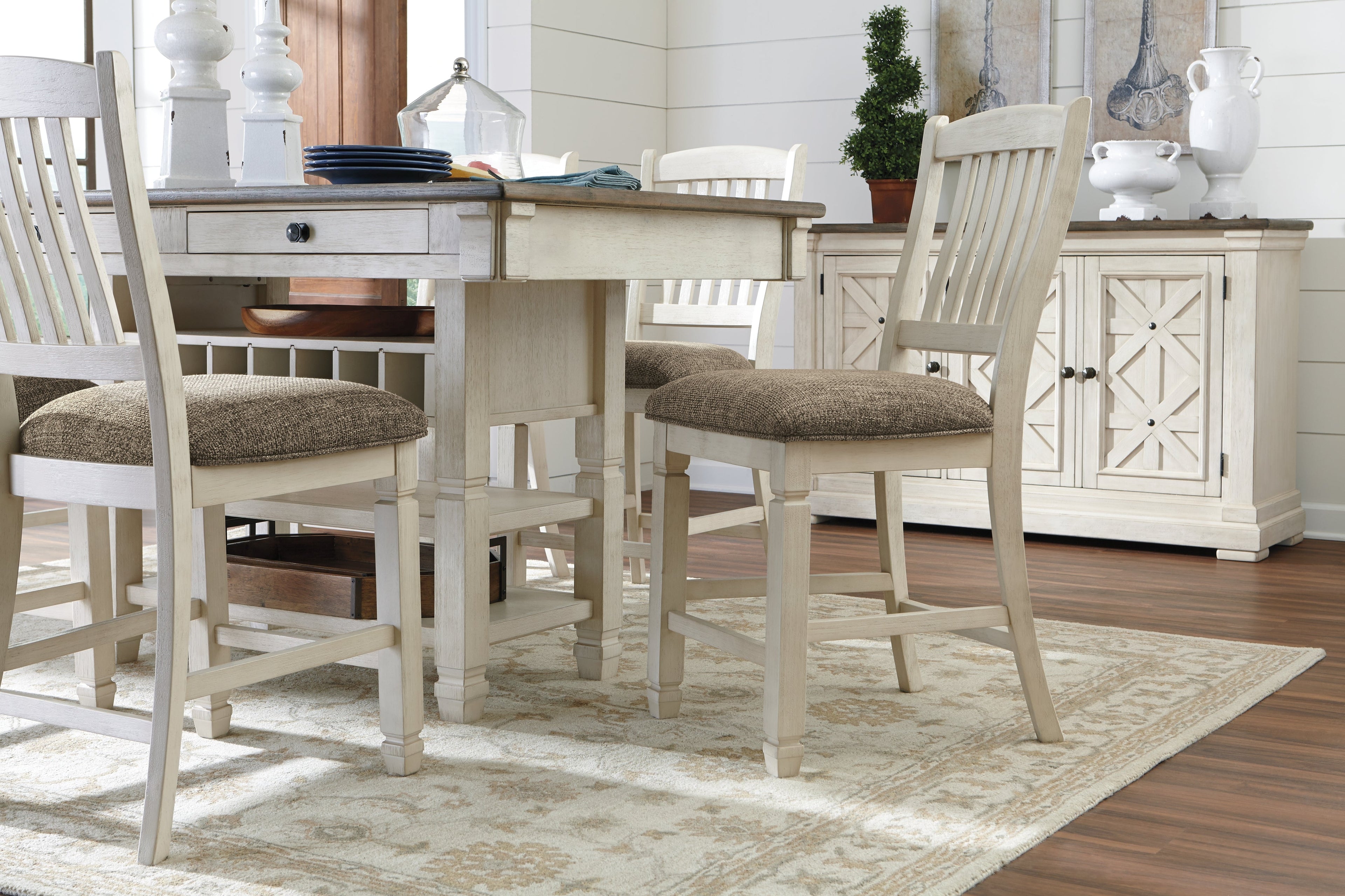 Bolanburg Counter Height Dining Table w/ Wine Rack