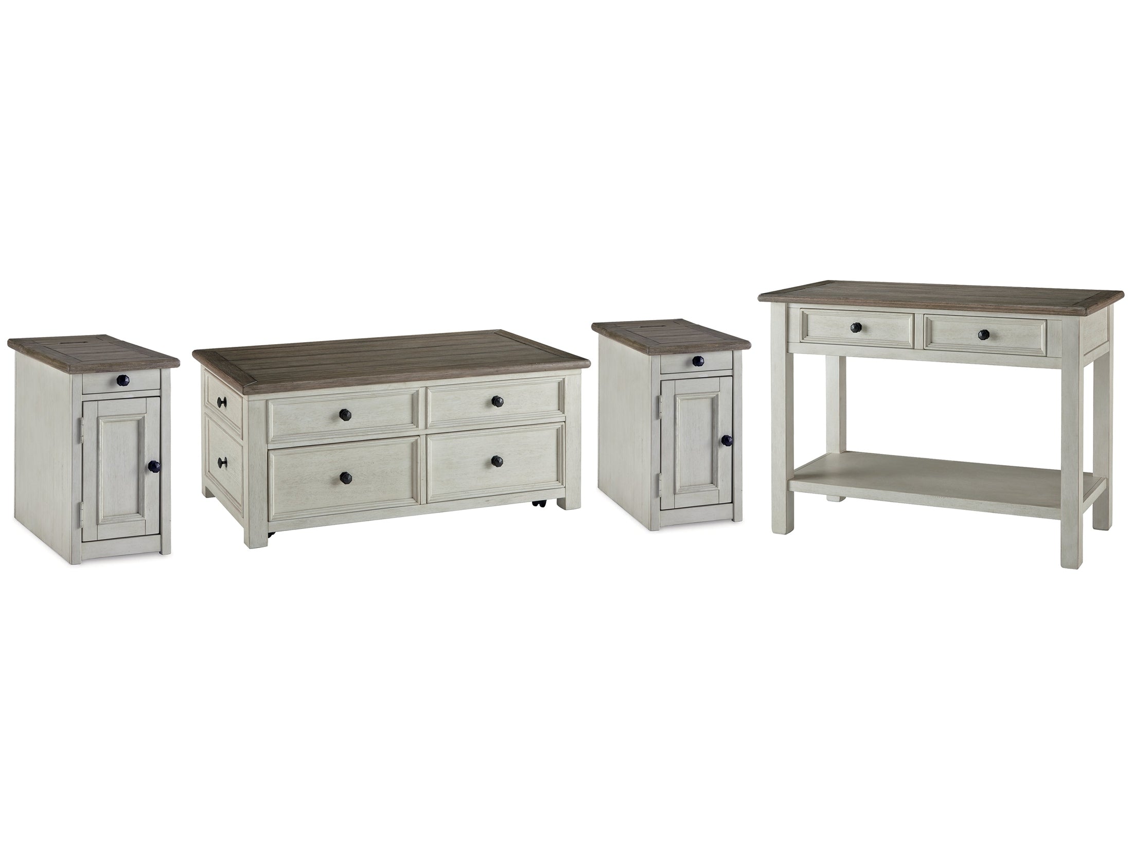 Bolanburg Coffee Table and 2 Chairside End Tables, Two-Tone