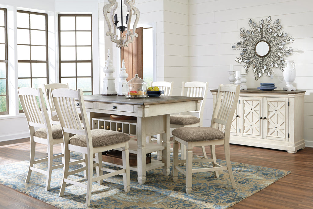 Bolanburg Counter Height Dining Table and 6 Barstools, Two-Tone