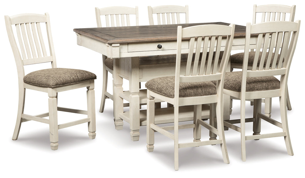 Bolanburg Counter Height Dining Table and 6 Barstools, Two-Tone