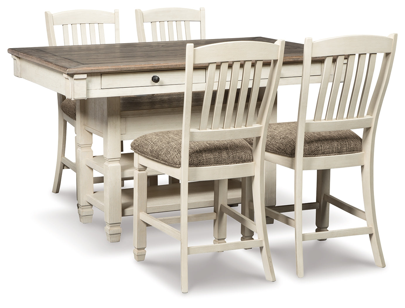 Bolanburg Two-tone Counter Height Dining Table w/4 Barstools
