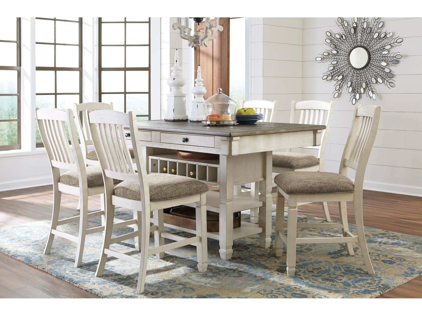 Bolanburg Two-tone Counter Height Dining Table w/6 Barstools