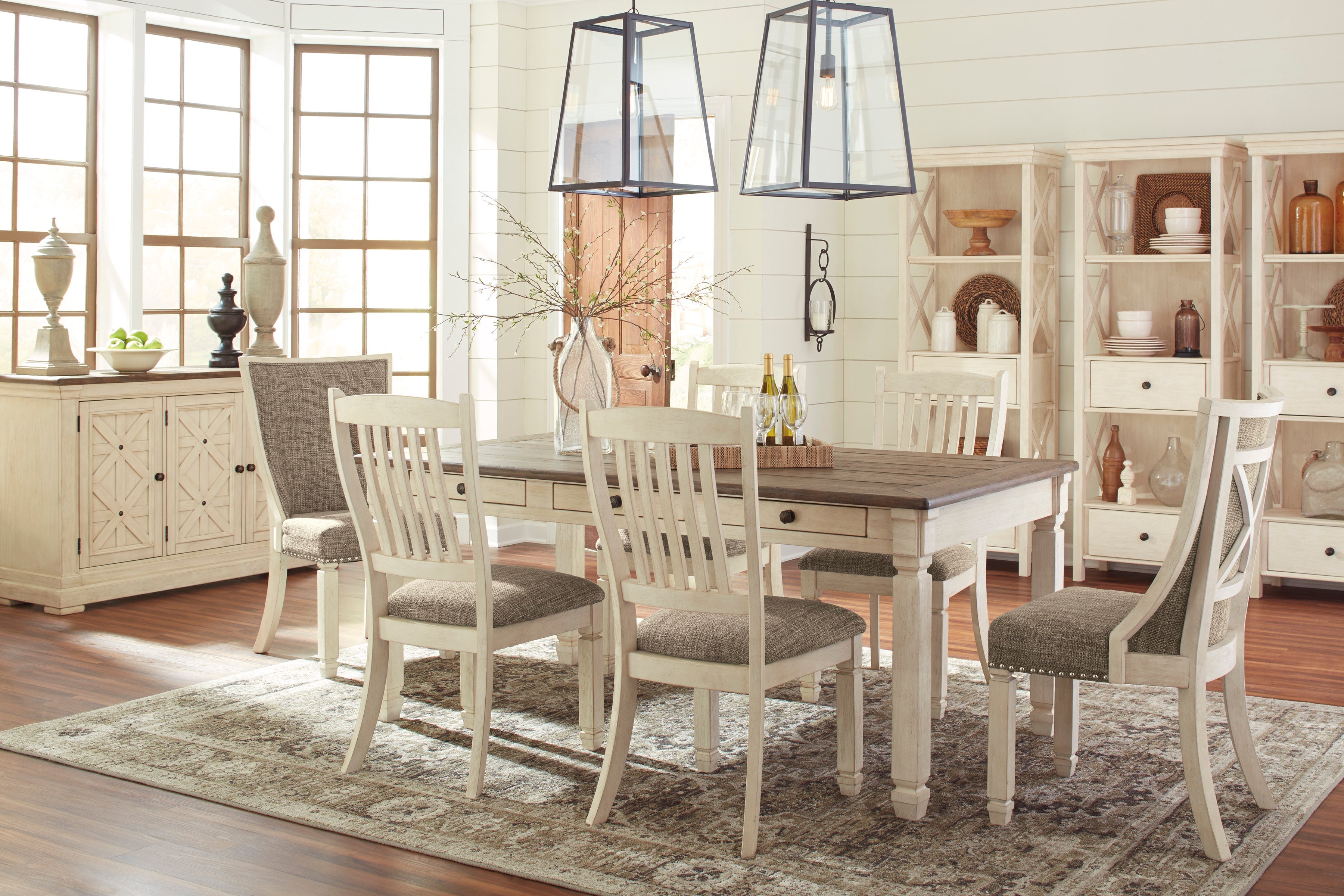 Bolanburg Two-Tone Dining Table, 4 Chairs and 2 Side Chairs