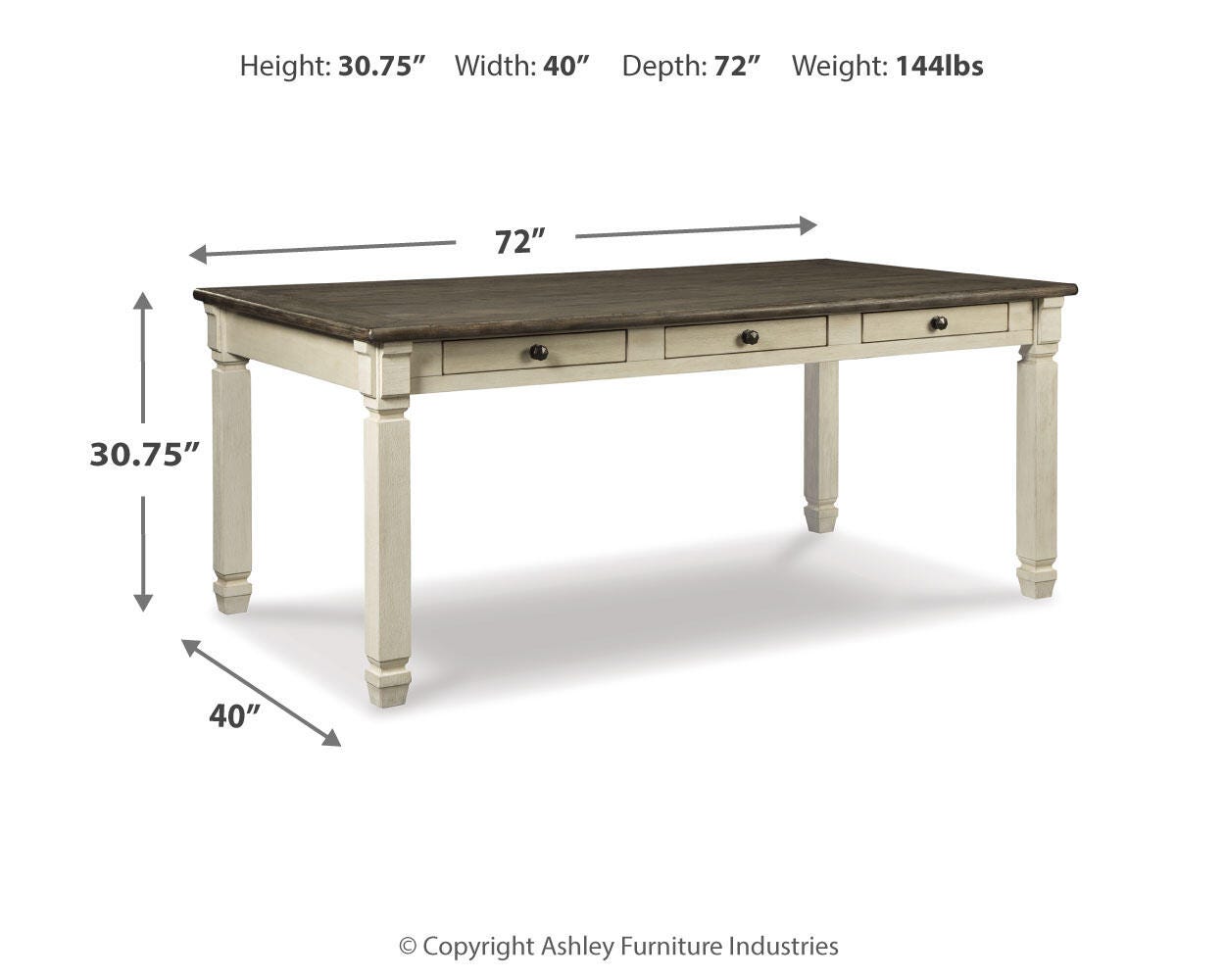 Bolanburg Dining Table, 2 Chairs, 2 Side Chairs and Bench, Two-Tone