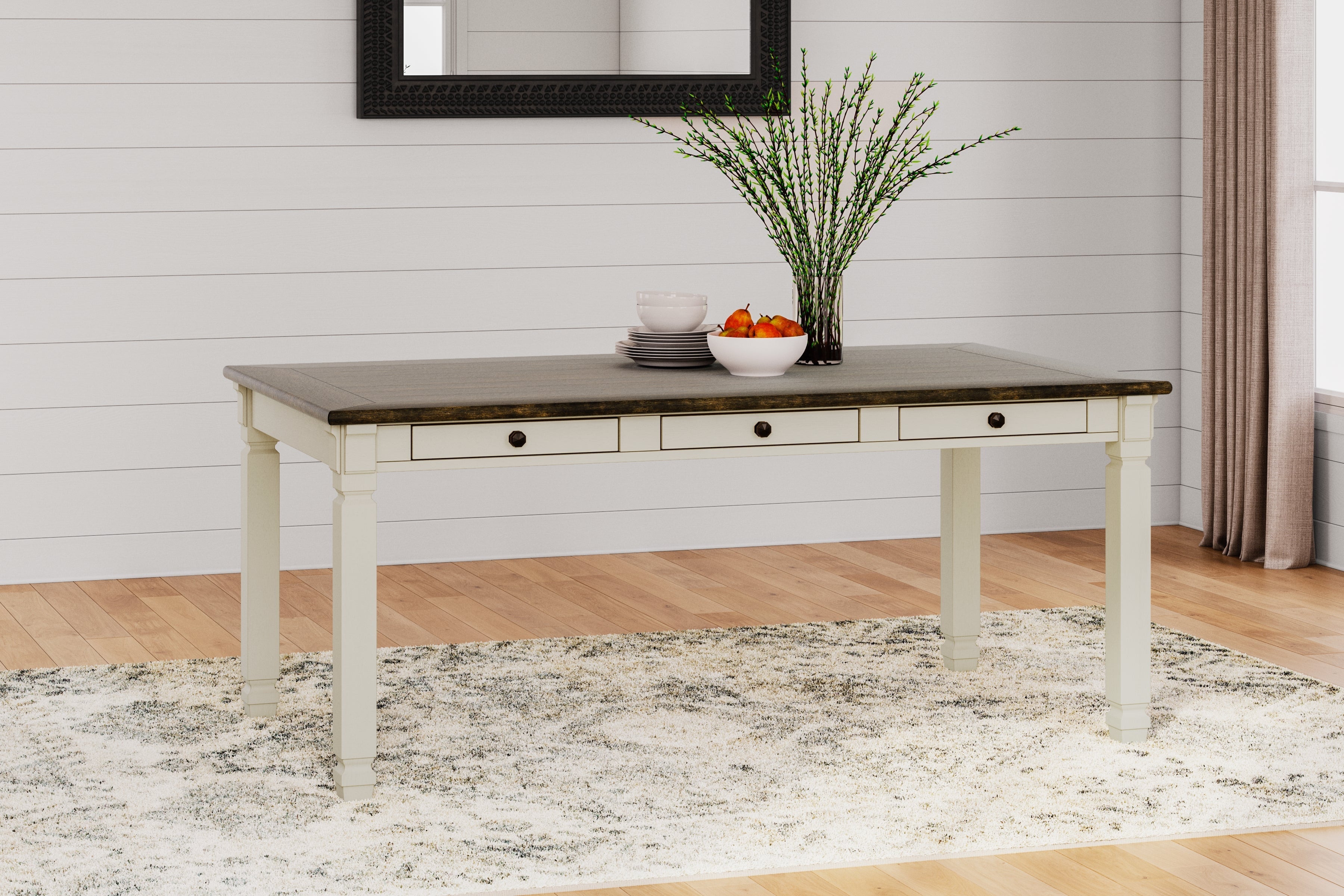 Bolanburg Dining Table, 2 Chairs, 2 Side Chairs and Bench, Two-Tone