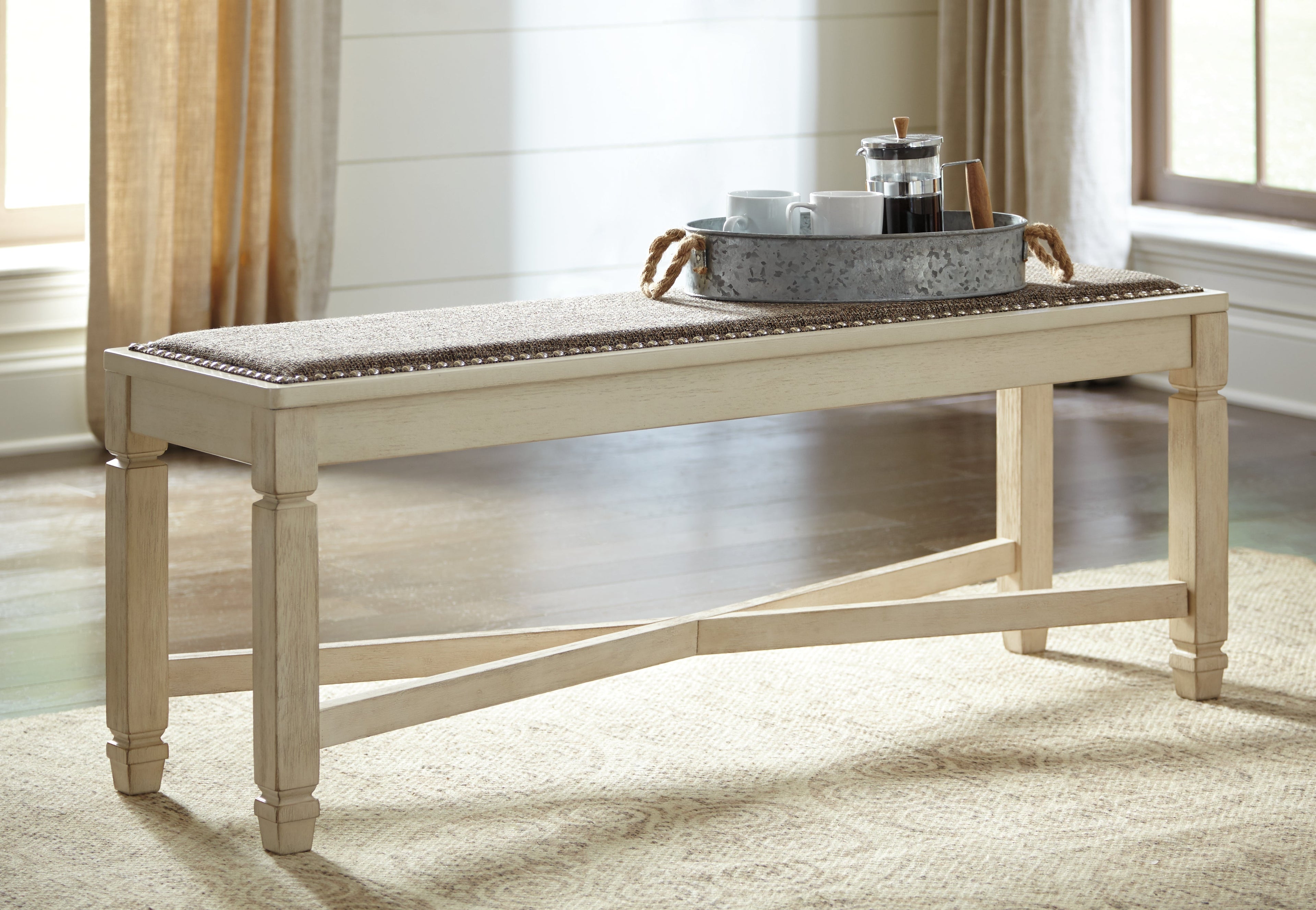 Bolanburg Two-tone Dining Table with 4 Chairs and Bench