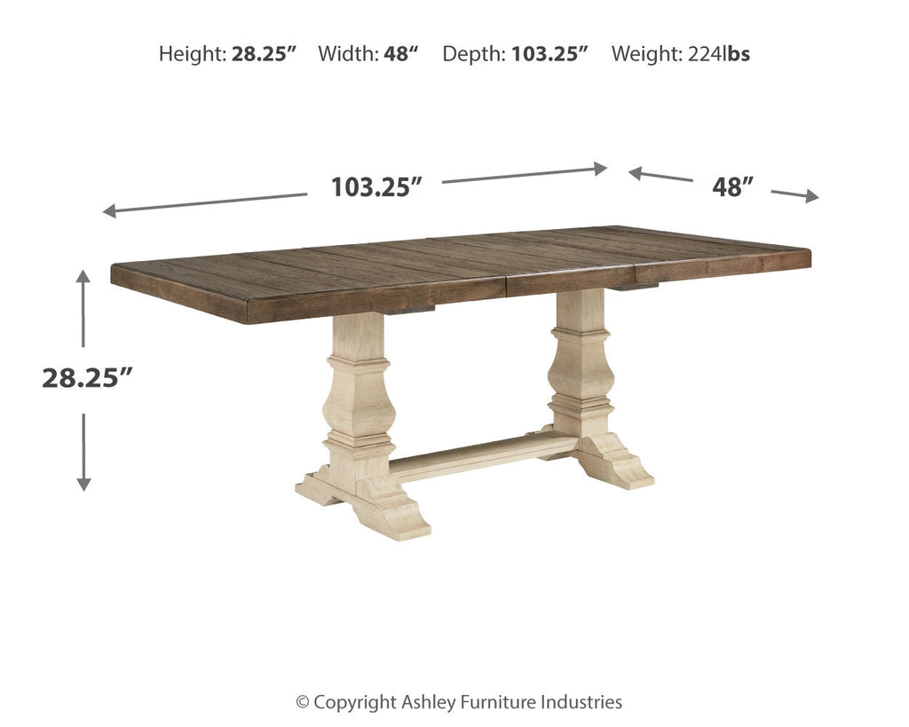 Bolanburg Two-tone Extension Dining Table, 4 Chairs and Bench