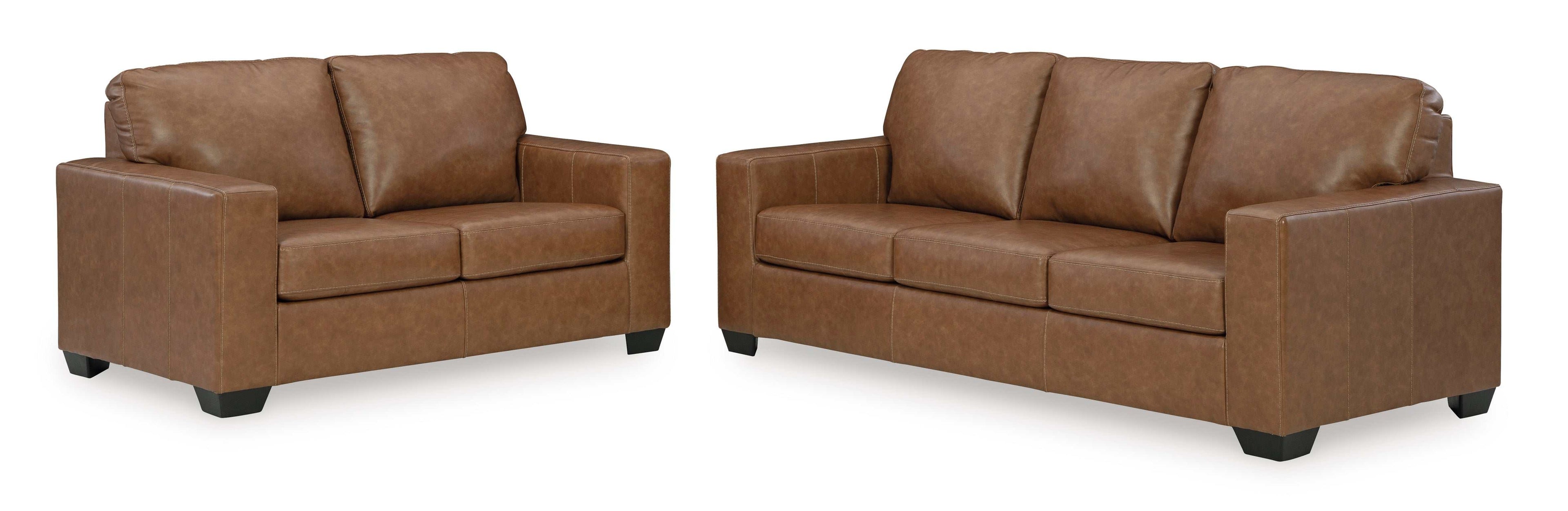 Bolsena Caramel Leather Living Room Set / 2pc