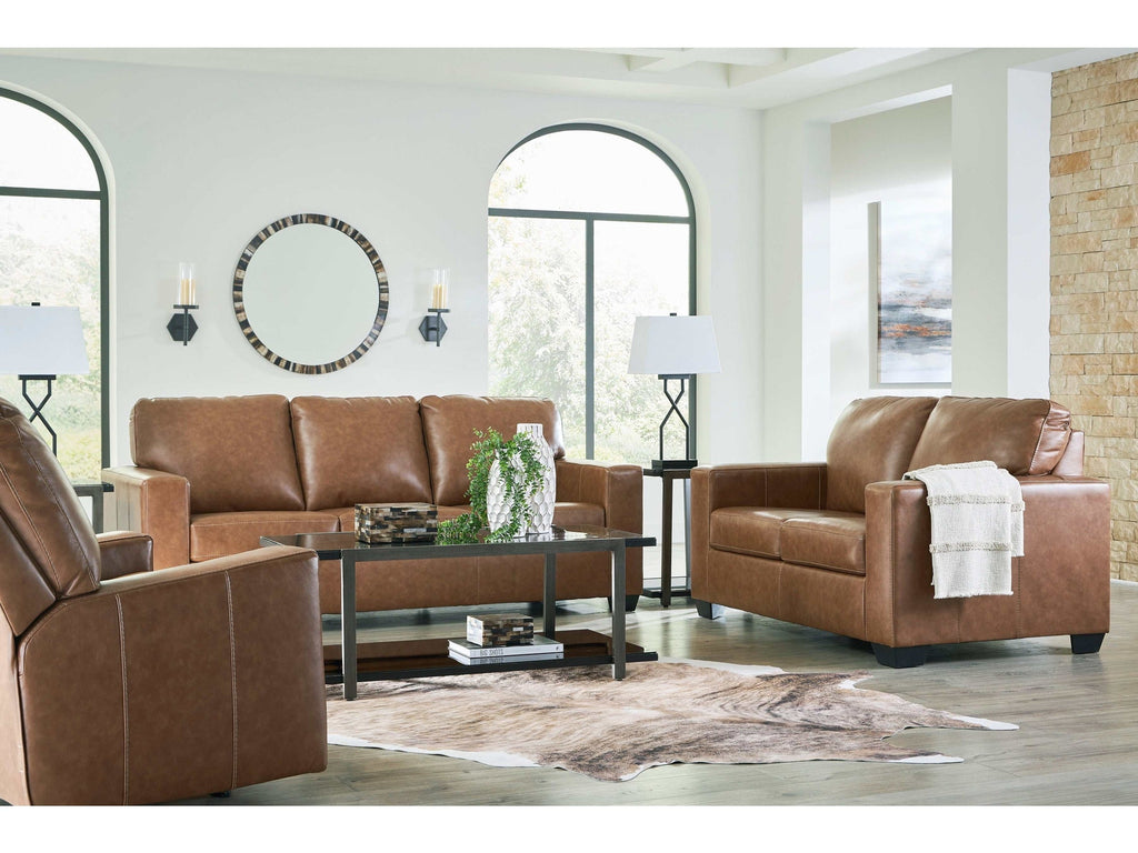 Bolsena Caramel Leather Living Room Set / 3pc