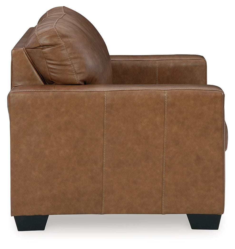Bolsena Caramel Leather Loveseat