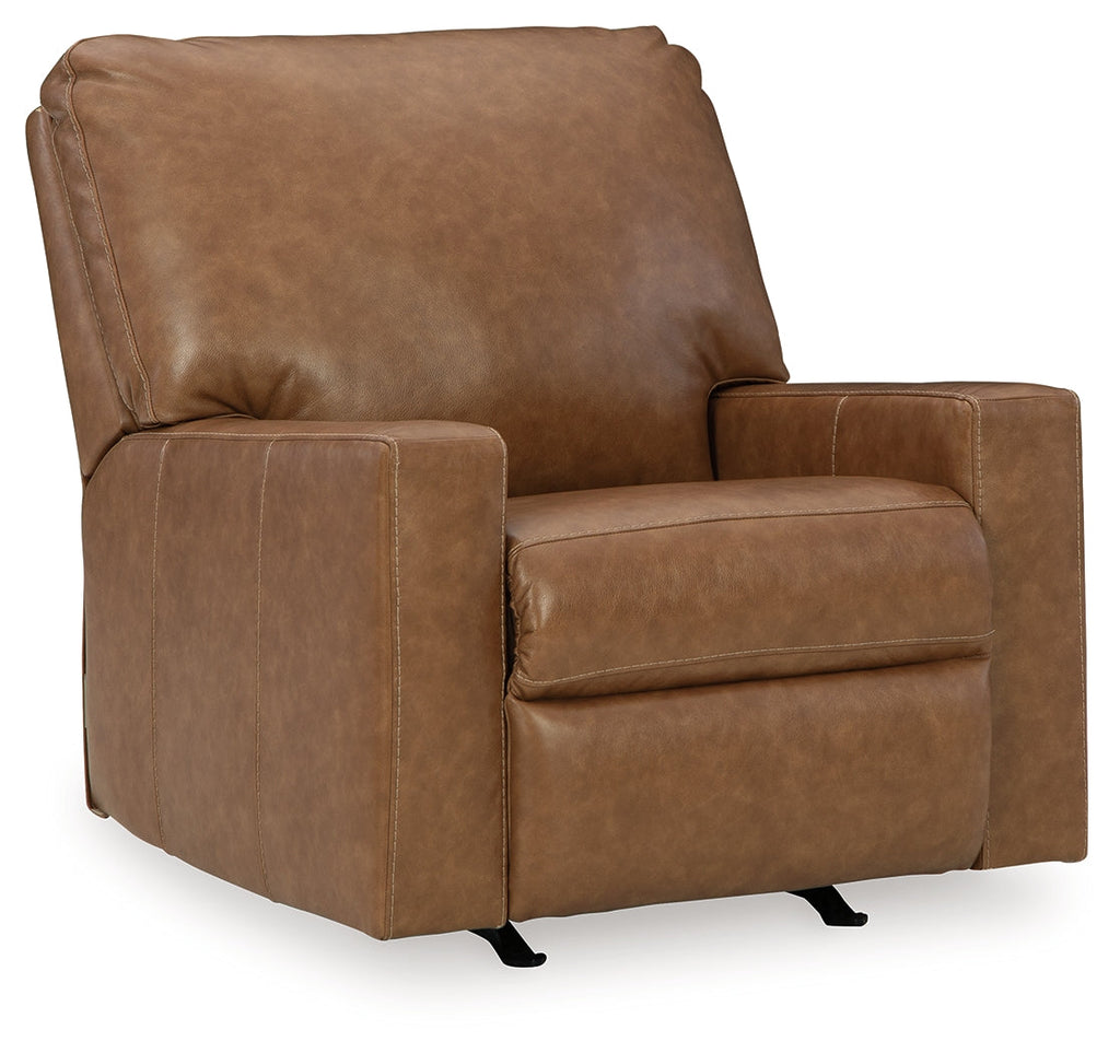 Bolsena Caramel Leather Rocker Recliner
