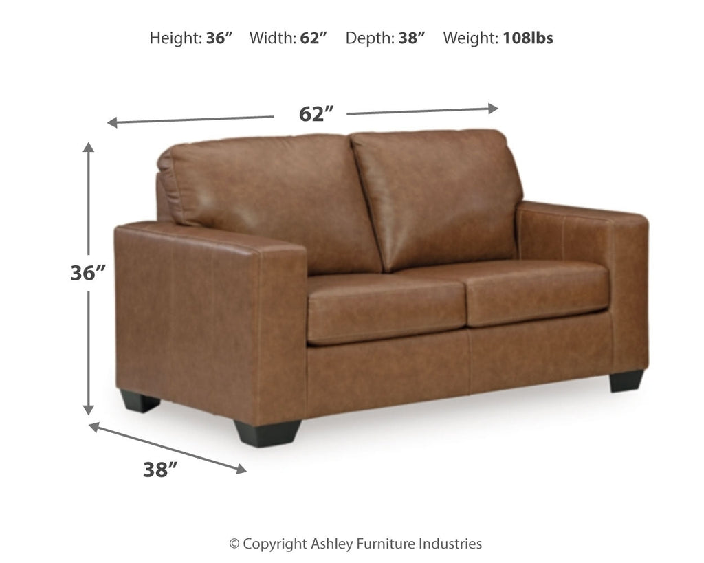 Bolsena Caramel Sofa, Loveseat and Recliner