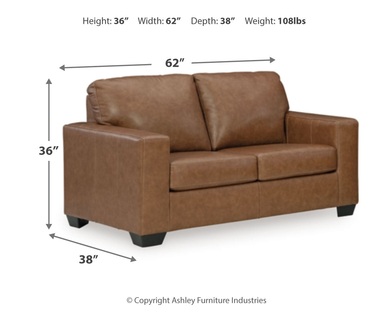 Bolsena Caramel Sofa, Loveseat and Recliner