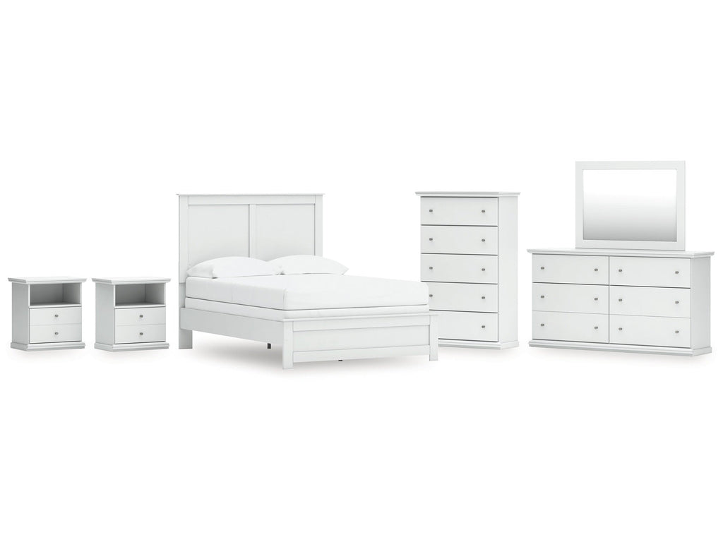 Bostwick Shoals Full Panel Bed, Dresser, Mirror, Chest, and 2 Nightstands