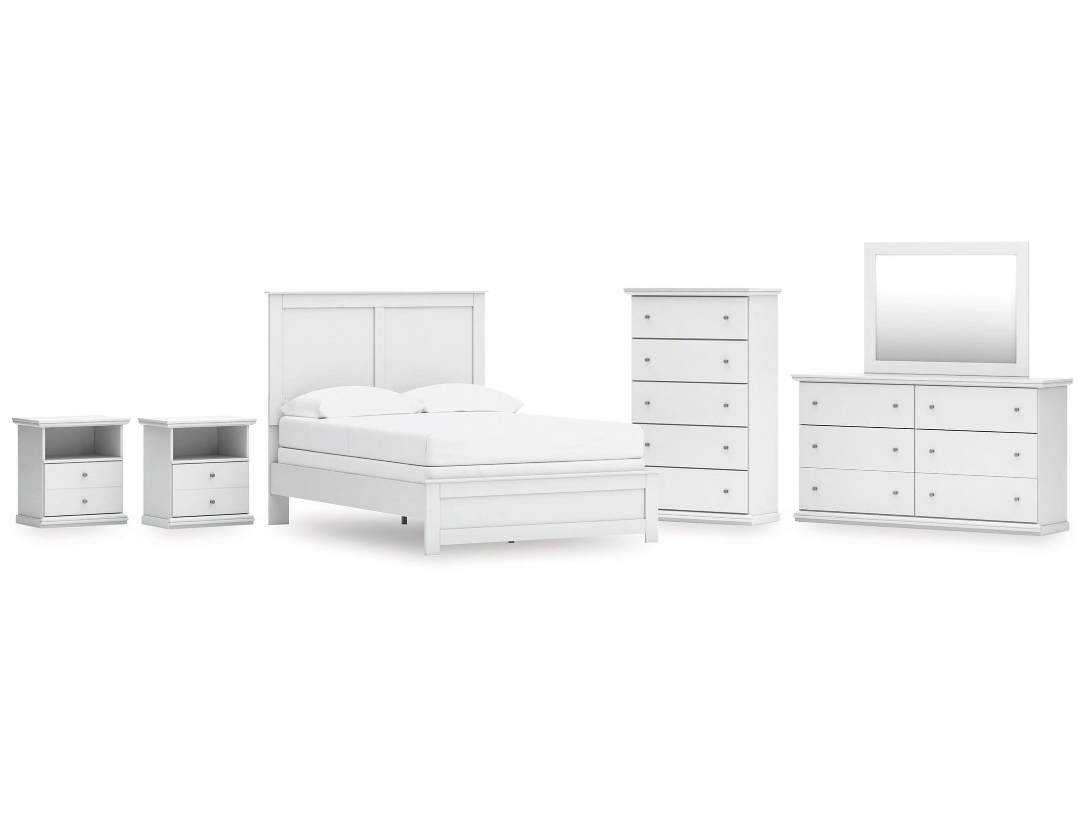 Bostwick Shoals Full Panel Bed, Dresser, Mirror, Chest, and 2 Nightstands