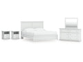Bostwick Shoals King Panel Bed, Dresser, Mirror and 2 Nightstands