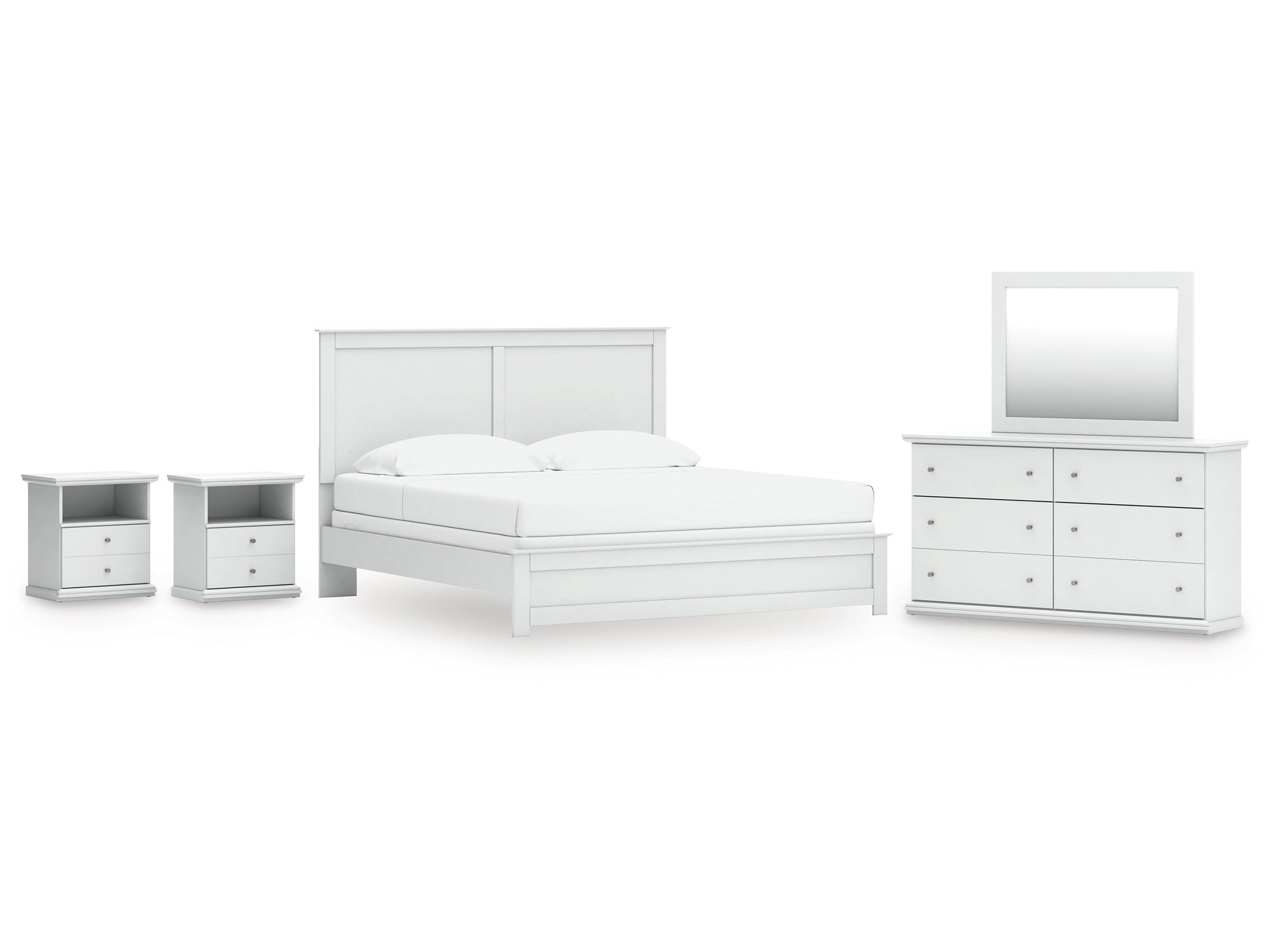 Bostwick Shoals King Panel Bed, Dresser, Mirror and 2 Nightstands