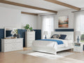 Bostwick Shoals White King Panel Bed, Chest and Nightstand