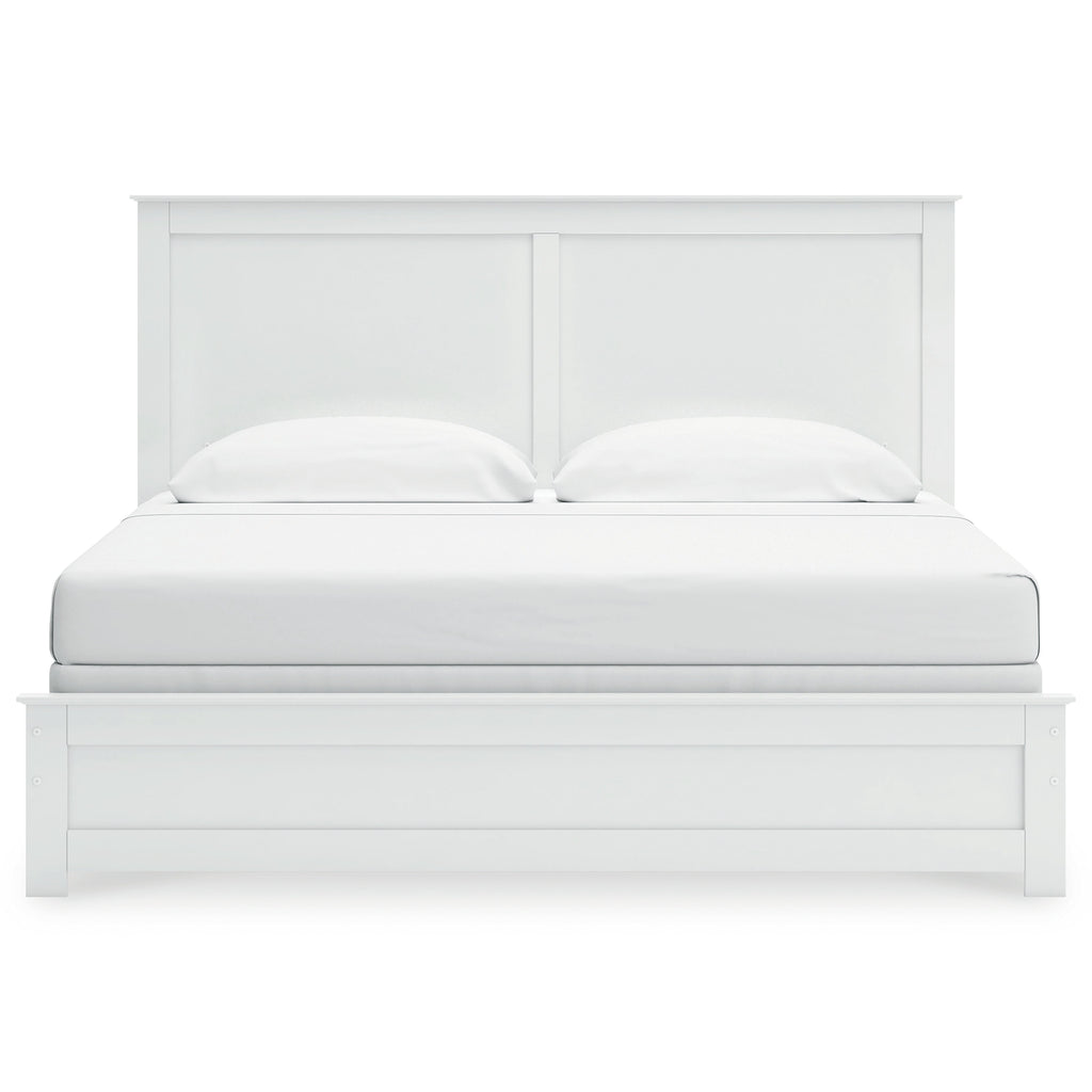 Bostwick Shoals White King Panel Bed, Chest and Nightstand