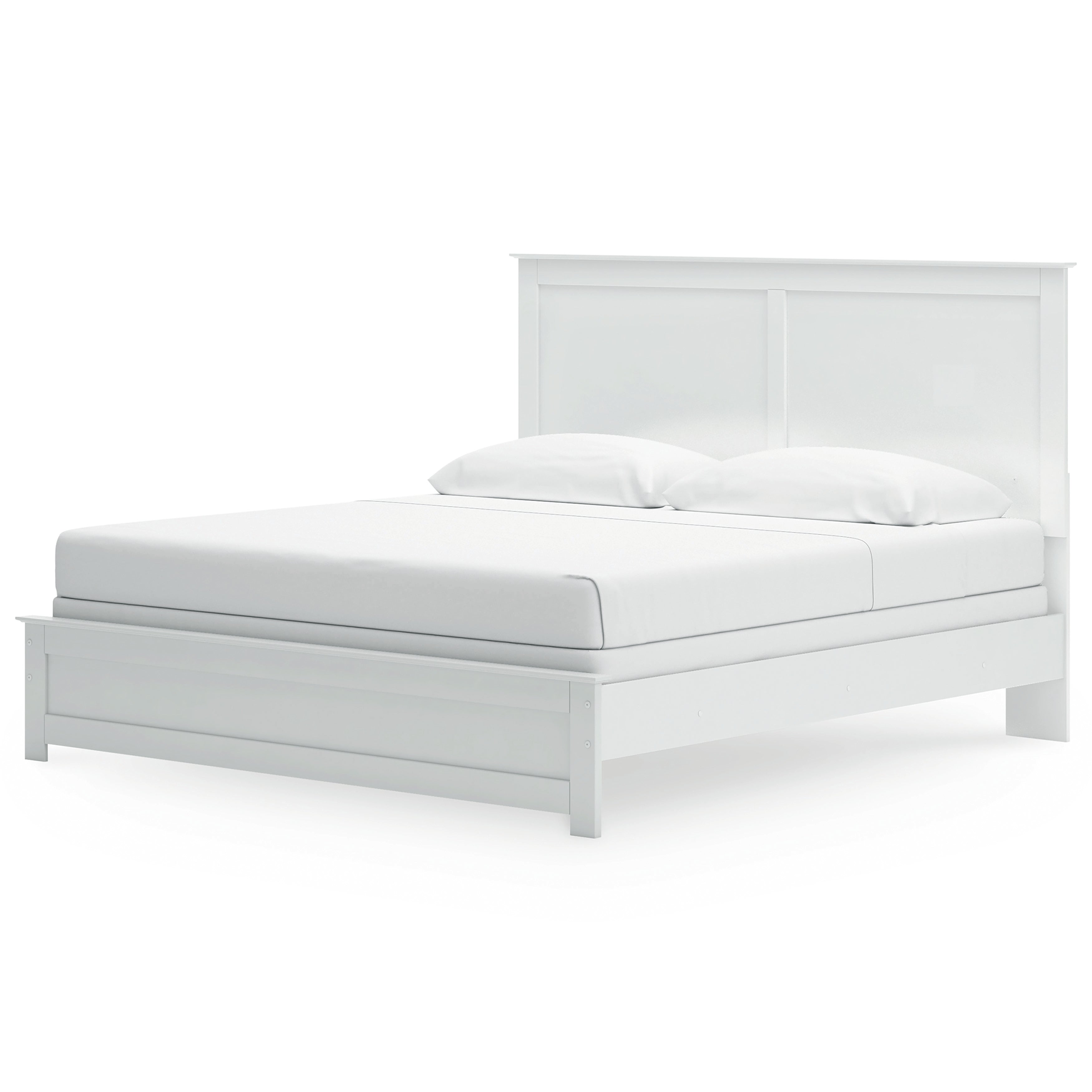 Bostwick Shoals King Panel Bed, Dresser, Mirror, Chest and 2 Nightstands, White