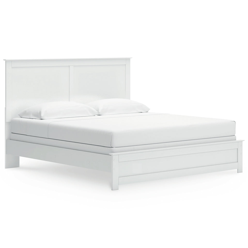 Bostwick Shoals King Panel Bed, Dresser, Mirror, Chest and Nightstand, White