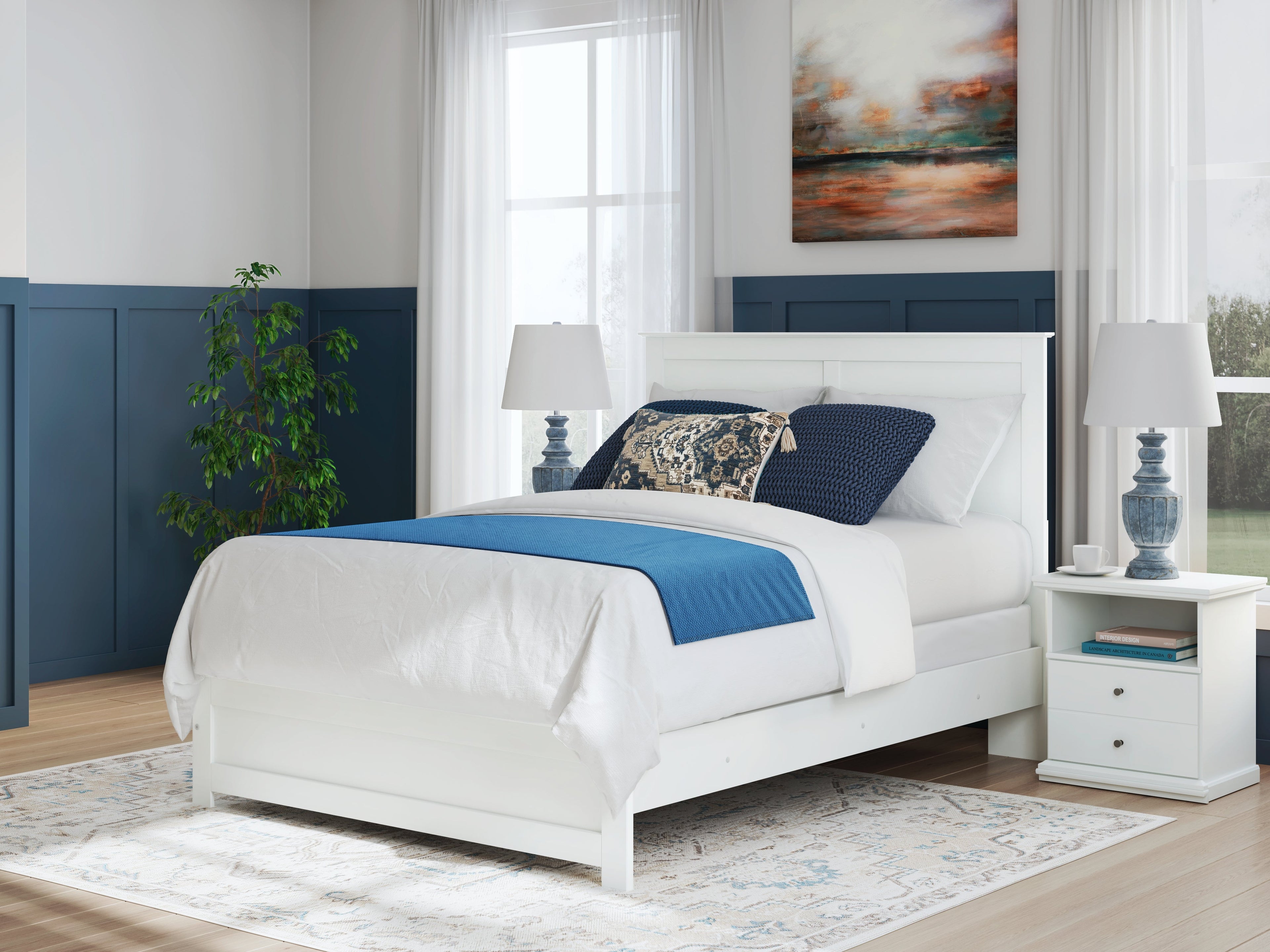 Bostwick Shoals White Queen Panel Bed, Dresser and Mirror
