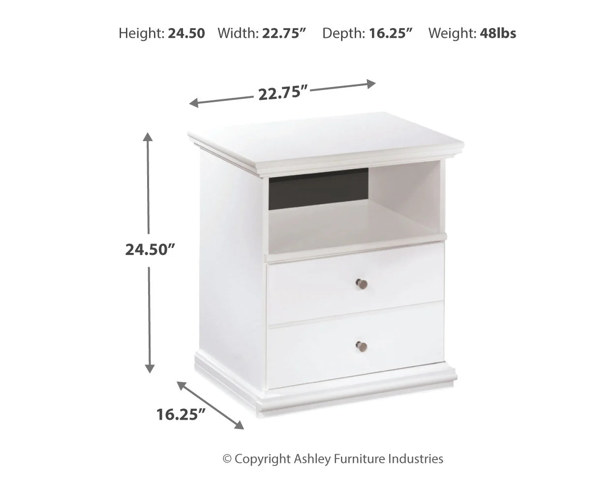 Bostwick Shoals White Twin Panel Bed, Chest and Nightstand