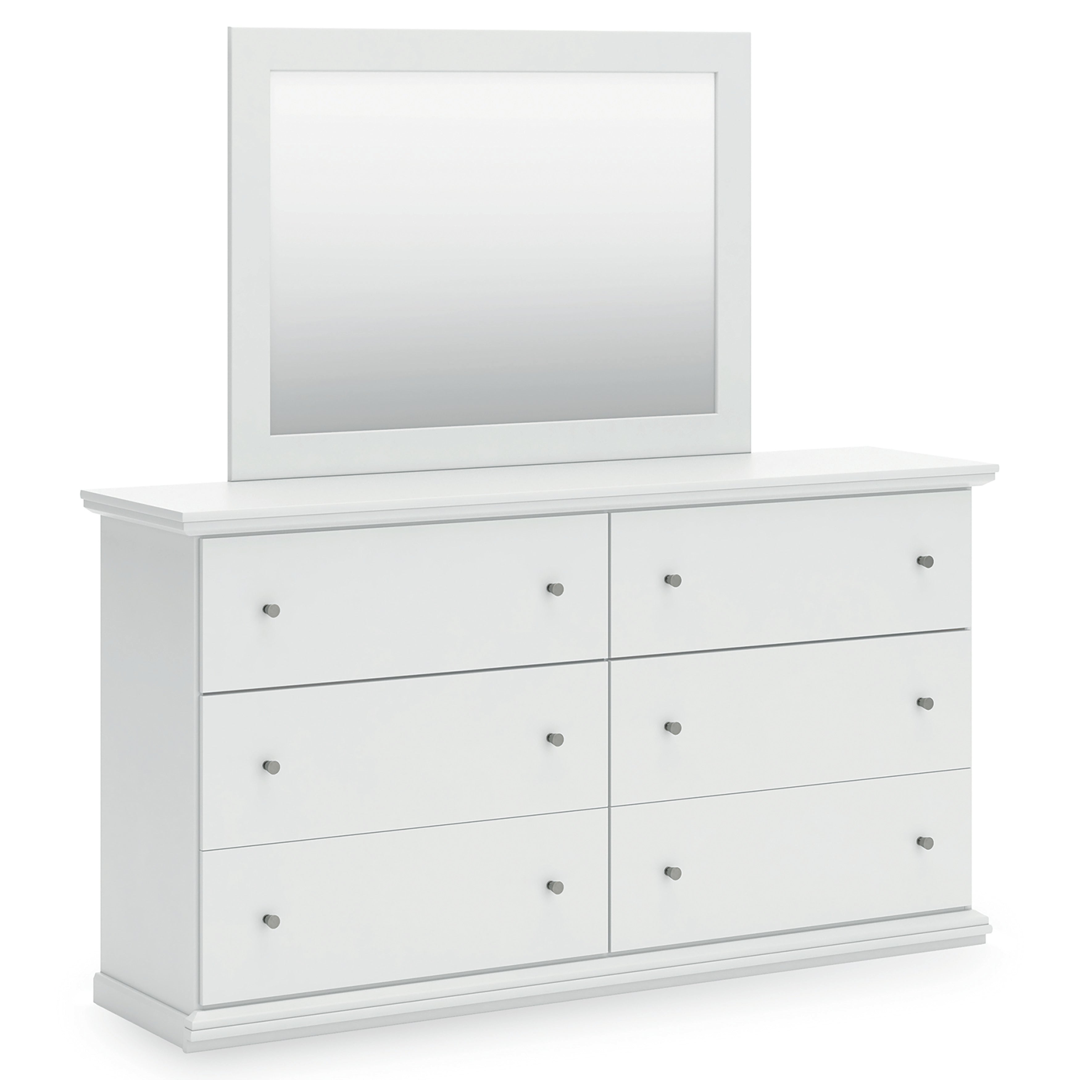 Bostwick Shoals King Panel Bed, Dresser, Mirror, Chest and Nightstand, White