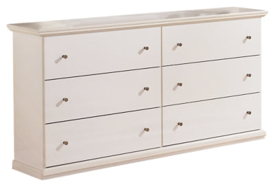 Bostwick Shoals White Six Drawer Dresser