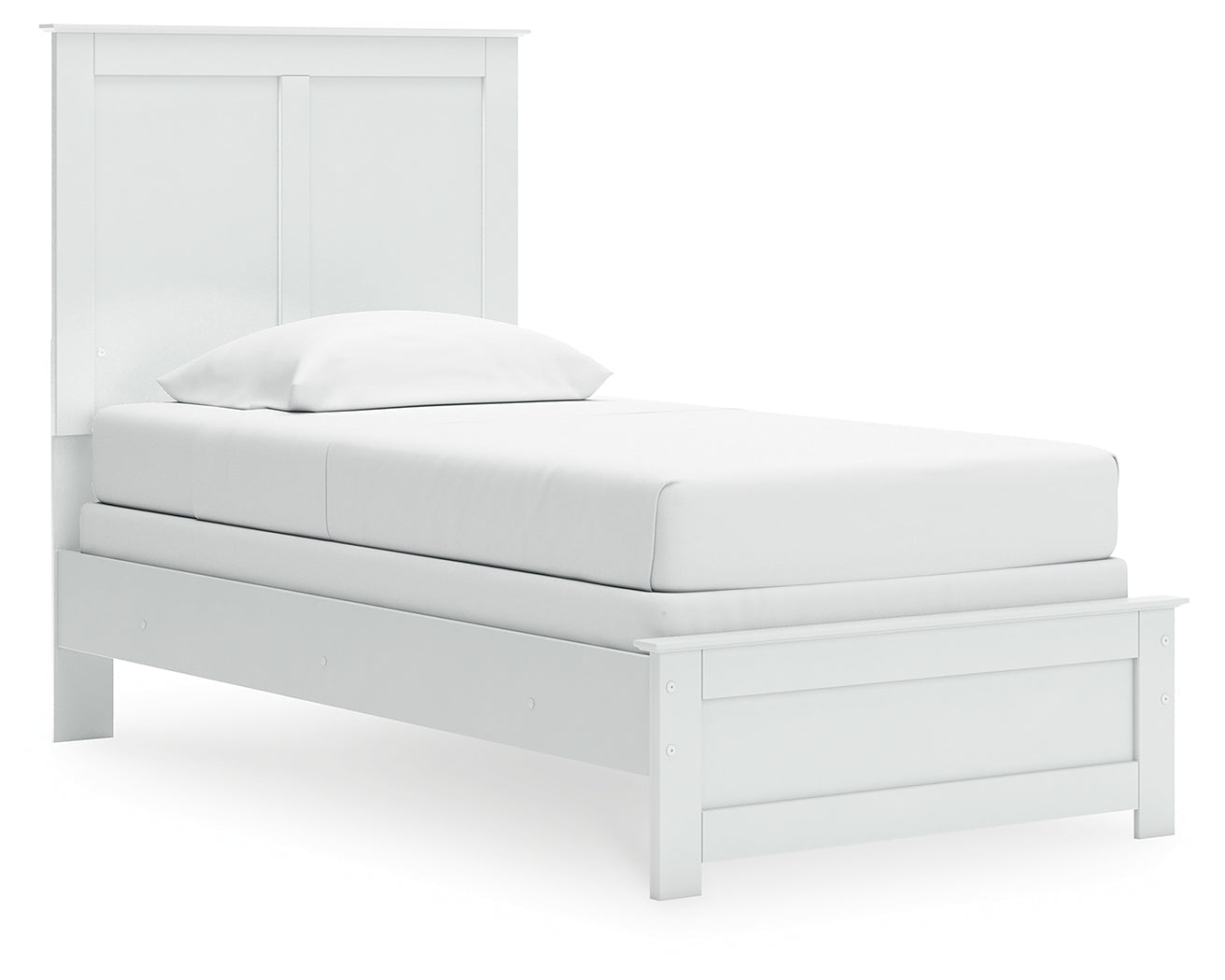 Bostwick Shoals Twin Panel Bed, Dresser, Mirror and 2 Nightstands, White