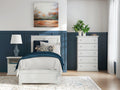 Bostwick Shoals White Twin Panel Bed, Chest and Nightstand