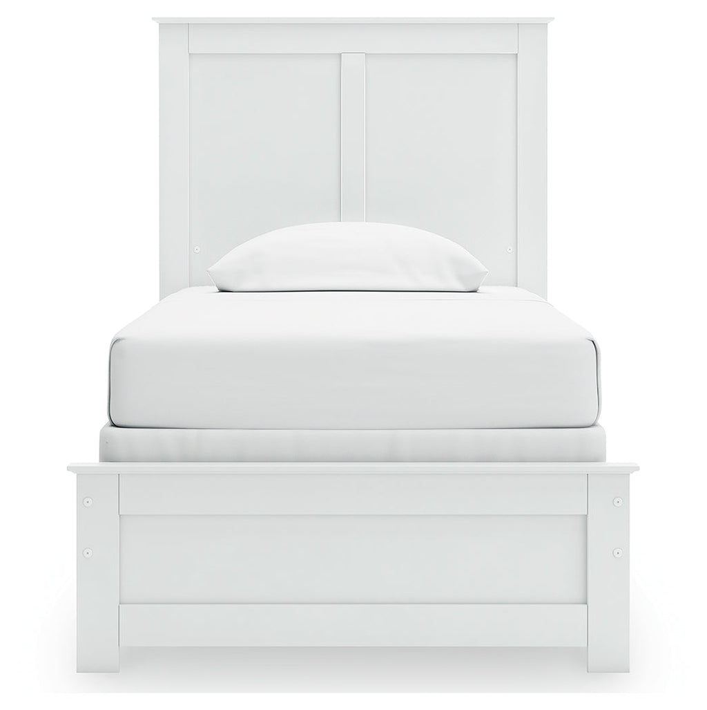 Bostwick Shoals White Twin Panel Bed, Dresser and Mirror