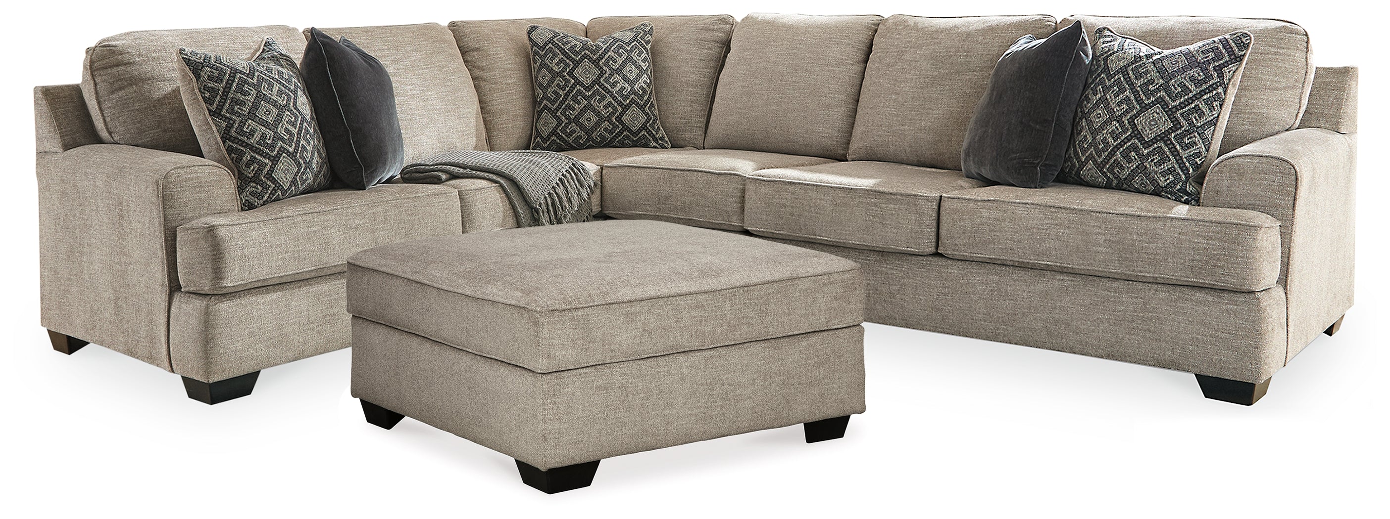 Bovarian Stone 3-Piece Sectional and Ottoman