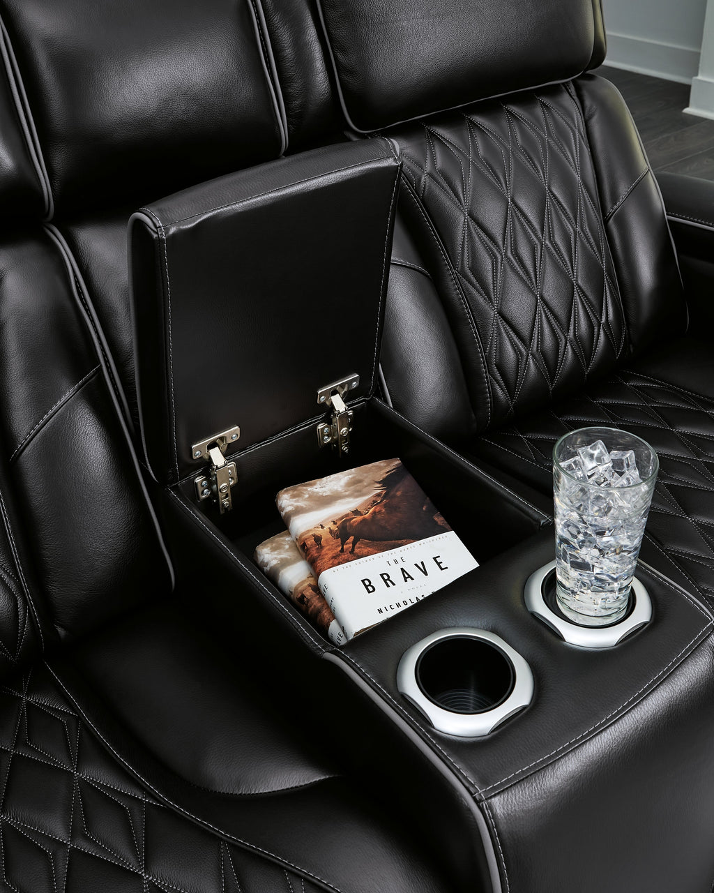 Boyington Black Power Reclining Sofa, Loveseat and Recliner