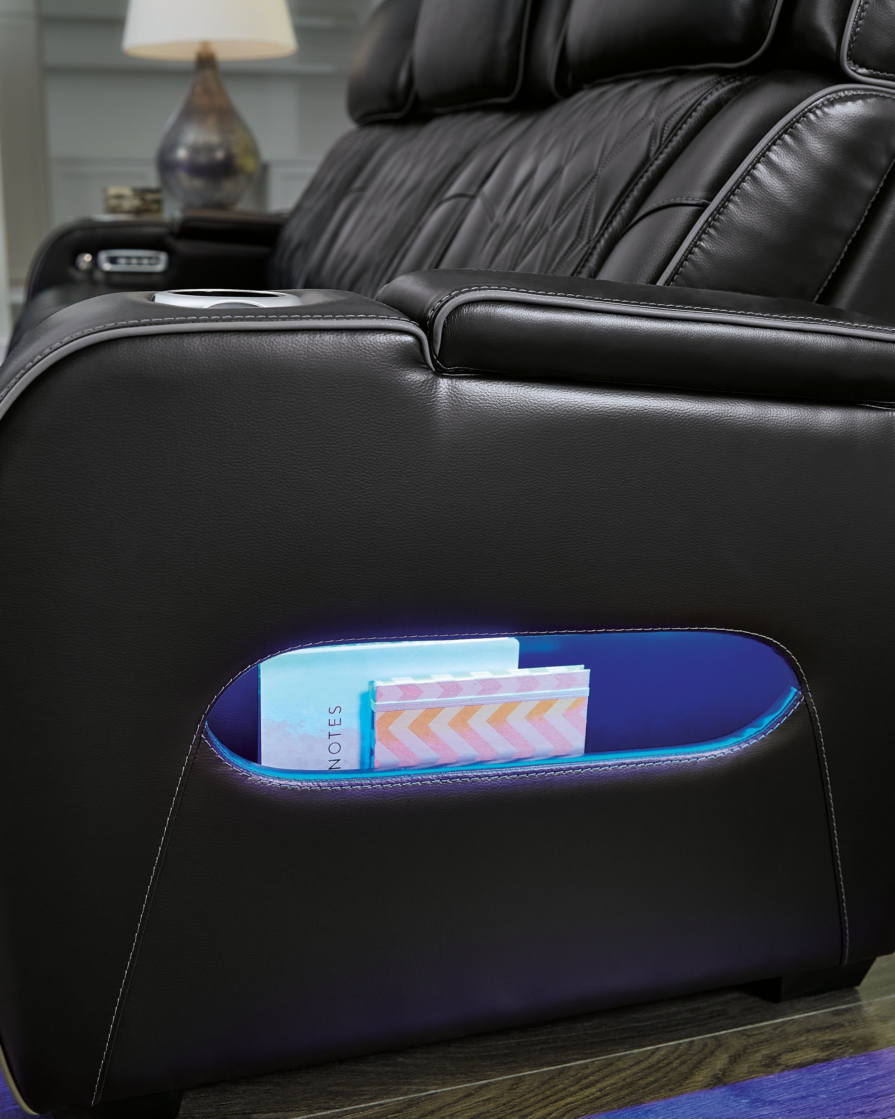 Boyington Black Power Reclining Sofa, Loveseat and Recliner