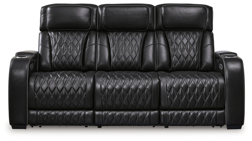 Boyington Black Power Reclining Sofa and Loveseat