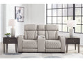 Boyington Gray Power Reclining Loveseat with Console
